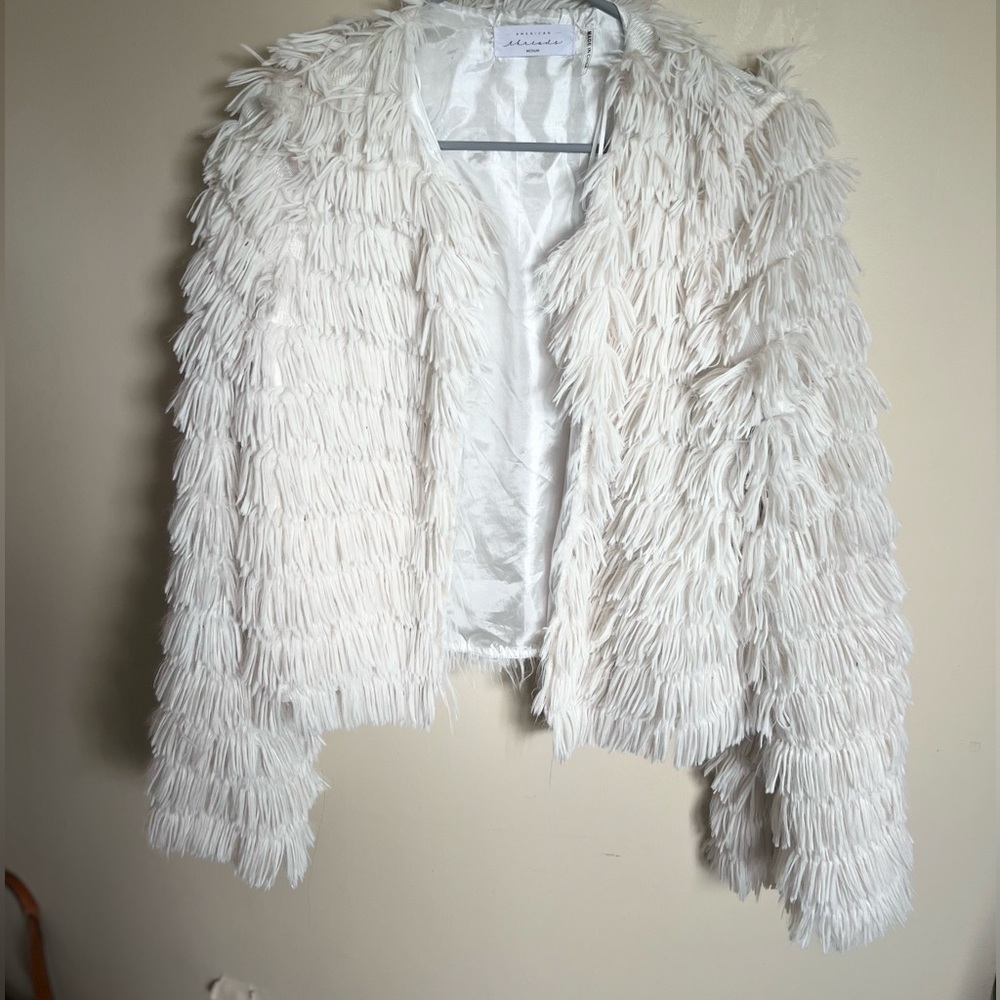 American Threads Cream/White Faux Fur Coat